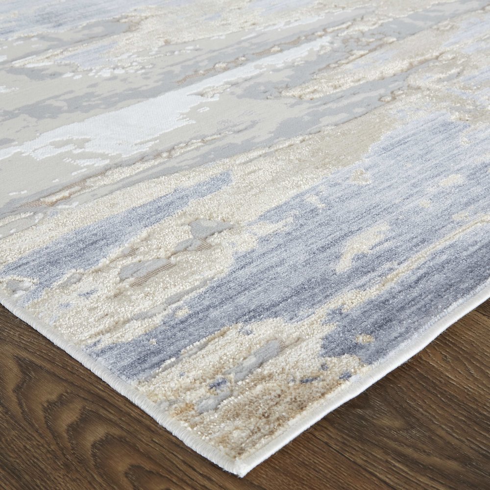 Laina Transitional Abstract, Tan/Orange/Ivory, 5' x 7'-10" Area Rug. Picture 3