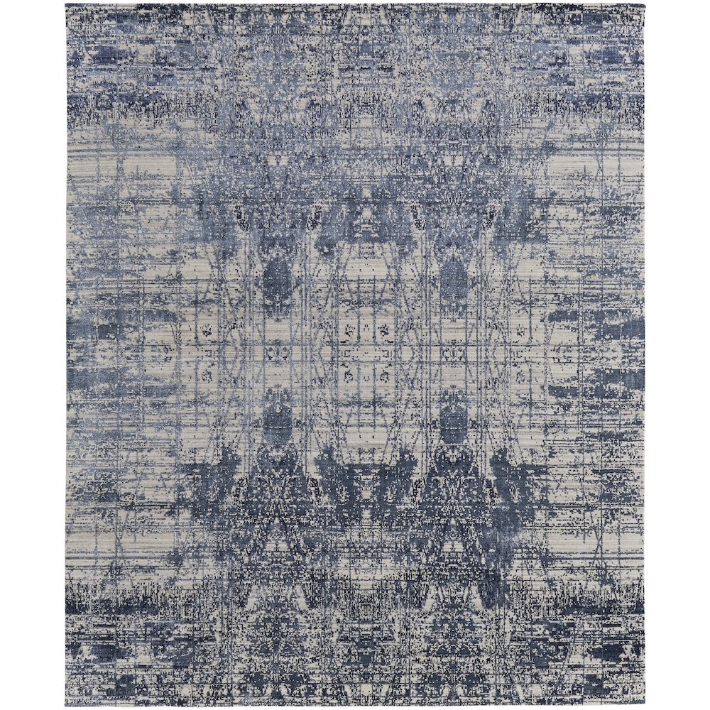 Eastfield Modern Abstract, Blue/Ivory, 5' x 8' Area Rug. Picture 1