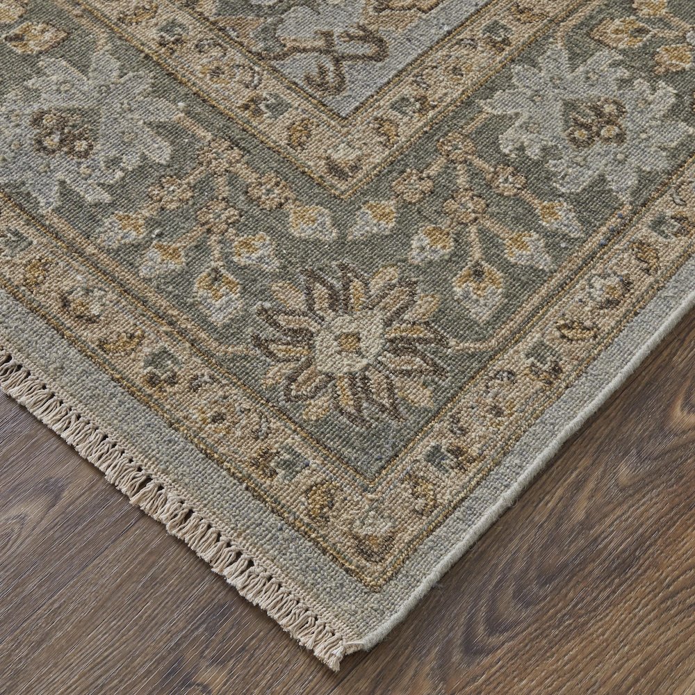Corbitt Traditional Oriental, Blue/Gold/Gray, 8'-6" x 11'-6" Area Rug. Picture 3