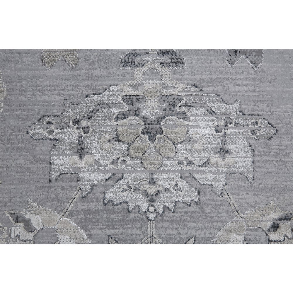 Macklaine Transitional Damask, Silver/Black, 10' x 13'-2" Area Rug. Picture 7