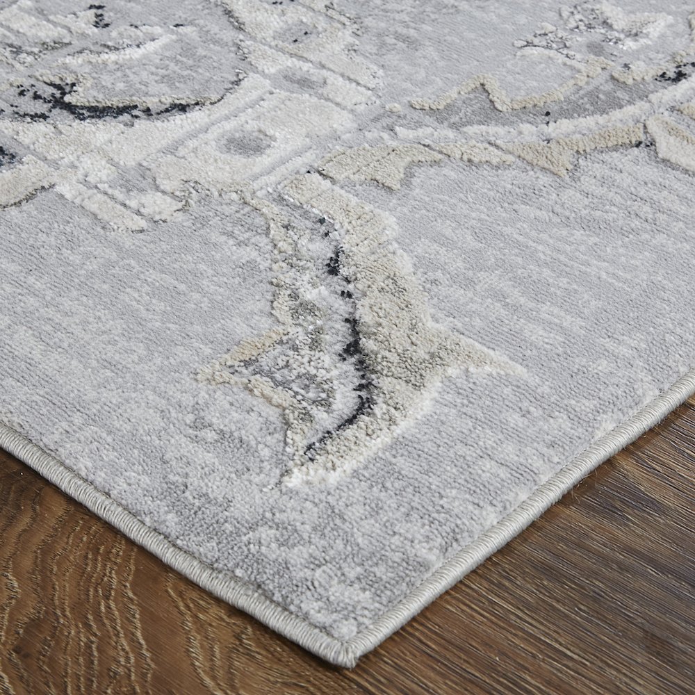 Macklaine Transitional Damask, Silver/Black, 10' x 13'-2" Area Rug. Picture 4