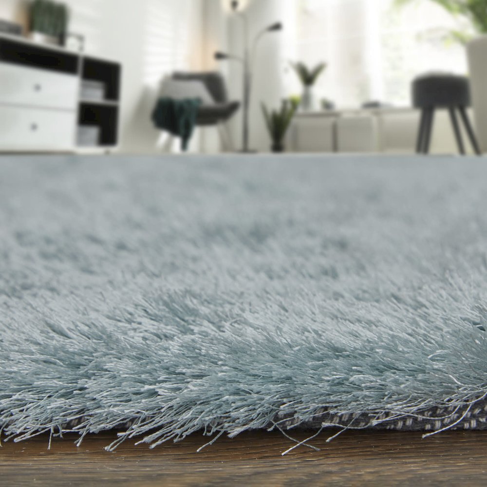 Indochine Plush Shag Accent Rug, Metallic Sheen, Light Aqua Blue, 3ft-6in x 5ft-6in, 4944550FLAQ000C50. Picture 8