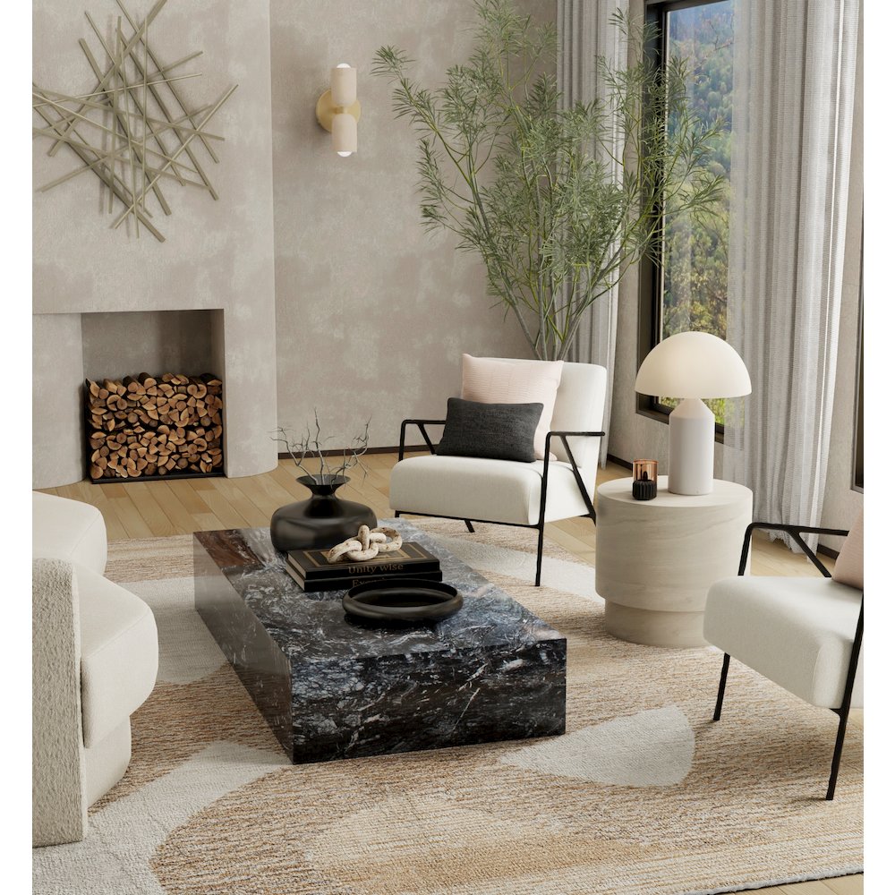 Pollock Modern Abstract, Brown/Tan/Ivory, 3'-6" x 5'-6" Accent Rug. Picture 3