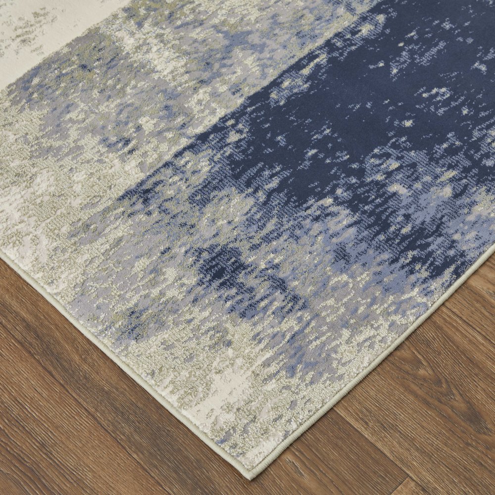 Clio Modern Abstract, Blue/Green/Ivory, 5' x 7'-6" Area Rug. Picture 3