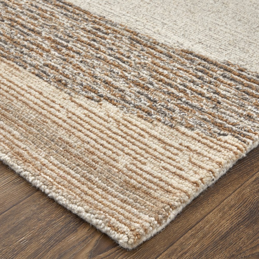Pollock Modern Abstract, Brown/Tan/Ivory, 3'-6" x 5'-6" Accent Rug. Picture 4