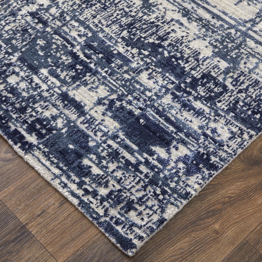 Eastfield Modern Abstract, Blue/Ivory, 5' x 8' Area Rug. Picture 3
