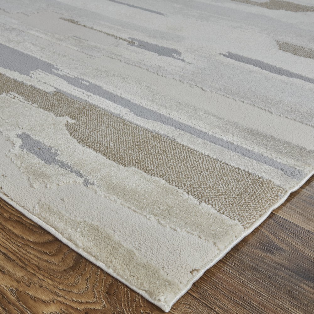 Vancouver Modern Abstract, Ivory/Tan/Brown, 9' x 12' Area Rug. Picture 3