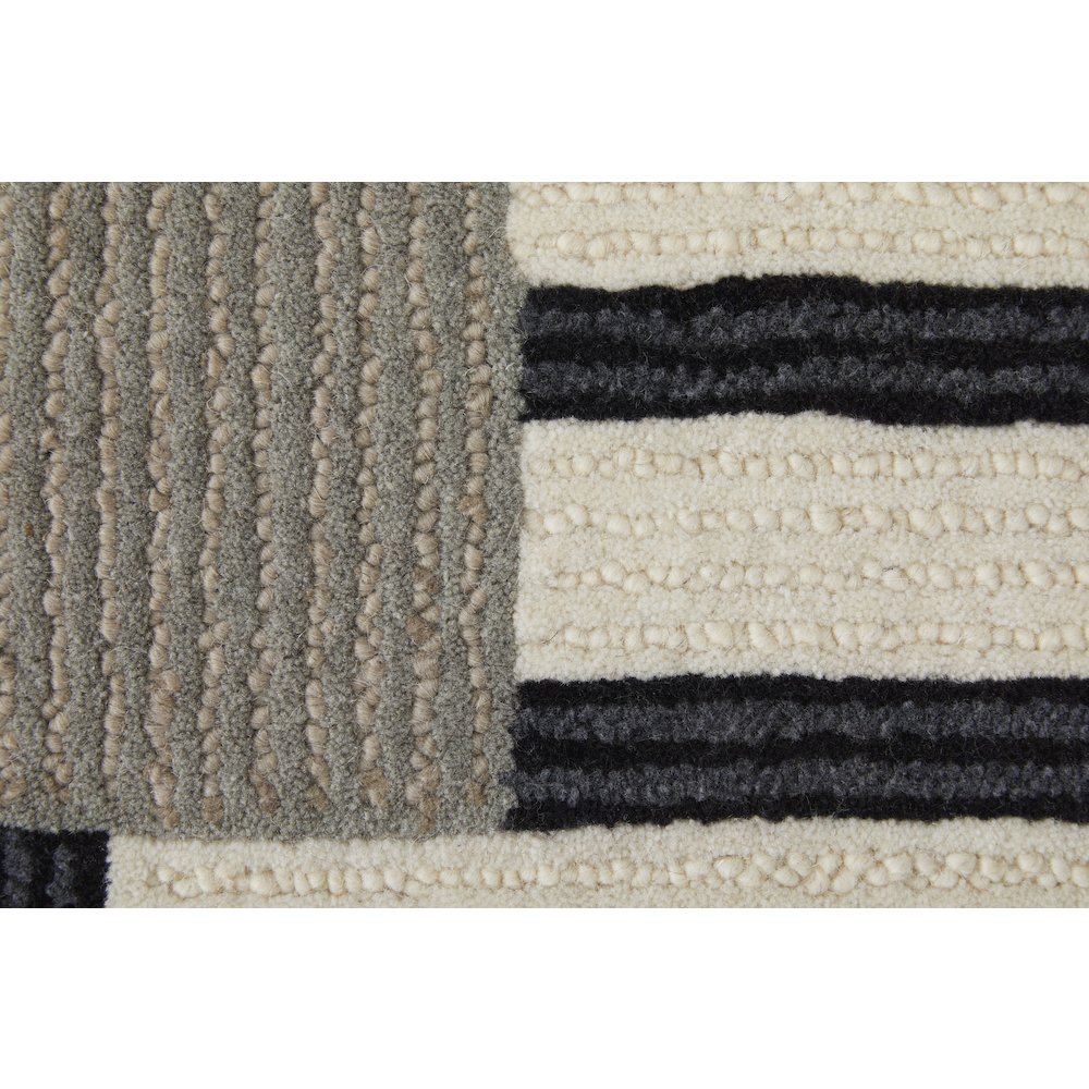 Maguire Transitional Abstract, Ivory/Gray/Black, 9' x 12' Area Rug. Picture 6