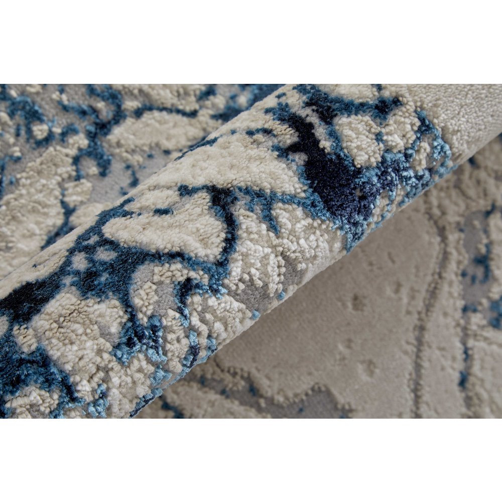 Indio Modern Abstract, Ivory/Blue/Black, 3'-11" x 6' Accent Rug. Picture 5