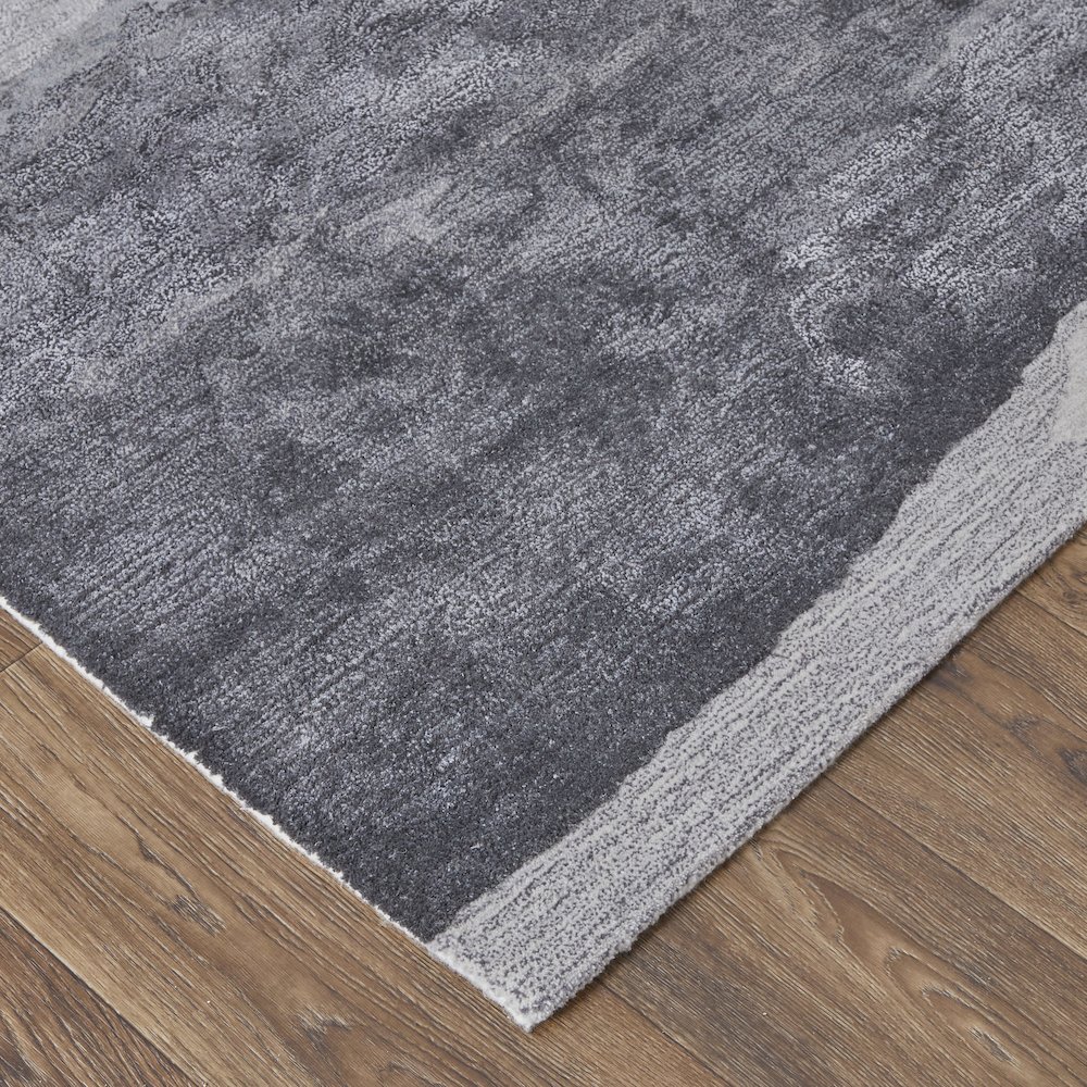 Anya Transitional Abstract, Gray/Blue/Ivory, 5' x 8' Area Rug. Picture 3