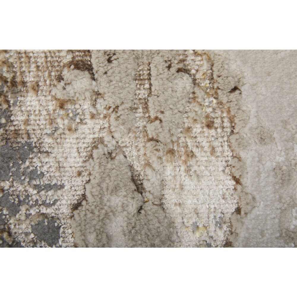 Aura Modern Abstract, Ivory/Gold/Brown, 1'-8" x 2'-10" Accent Rug. Picture 6