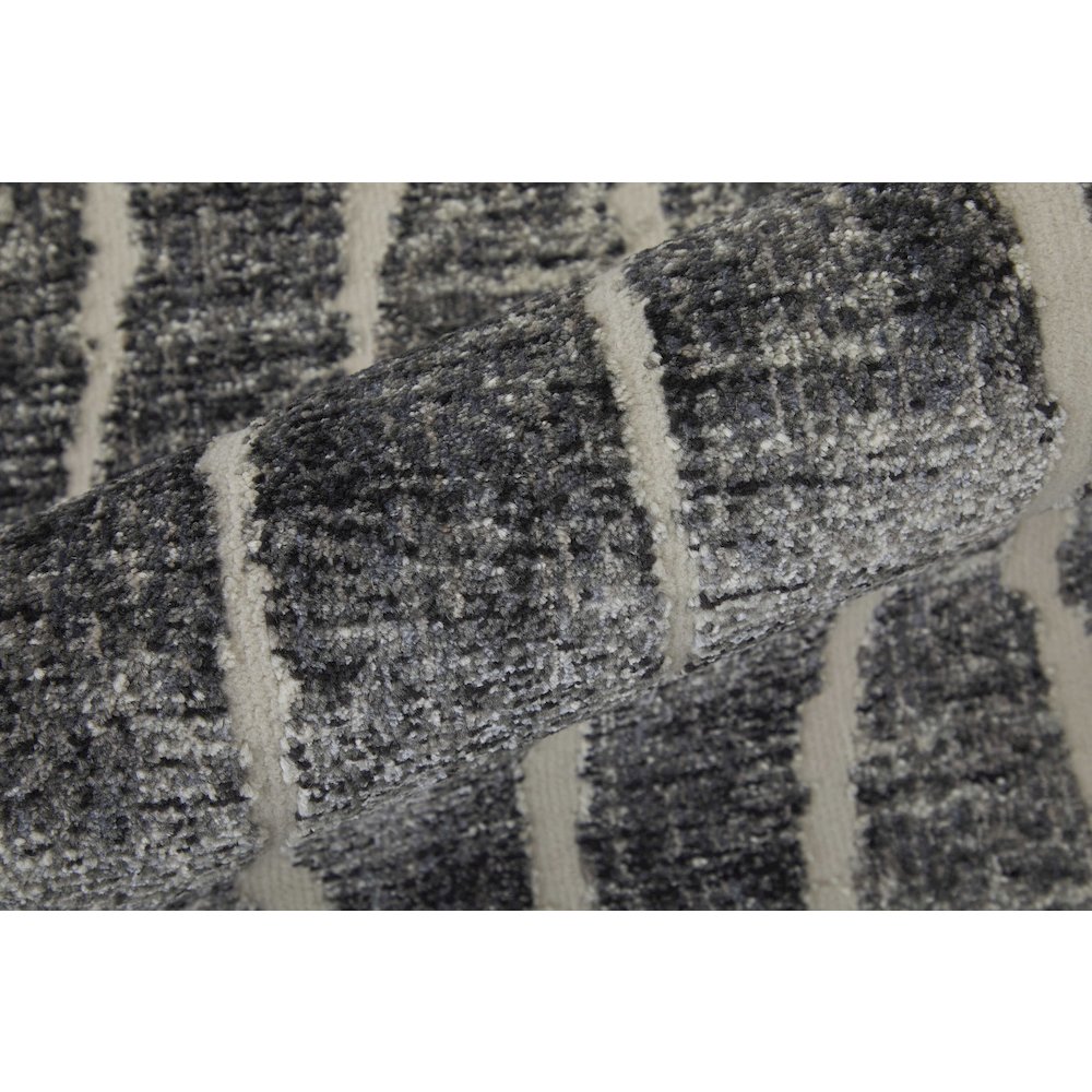 Kano Transitional Abstract, Black/Gray/Ivory, 4'-3" x 6'-3" Accent Rug. Picture 5