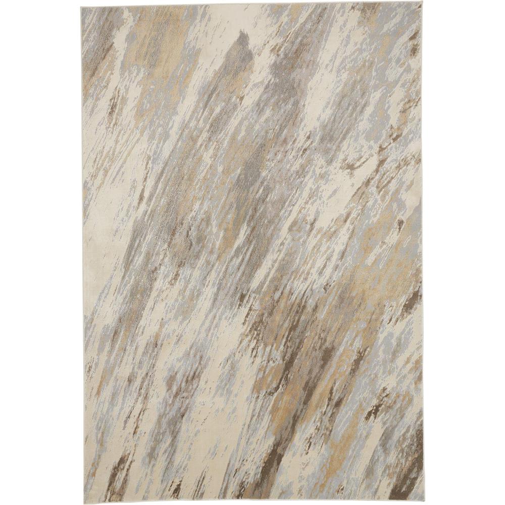 Frida Distressed Abstract Watercolor Rug, Beige/Blue, 9ft x 12ft Area Rug, PRK3704FBGEBLUG00. Picture 1