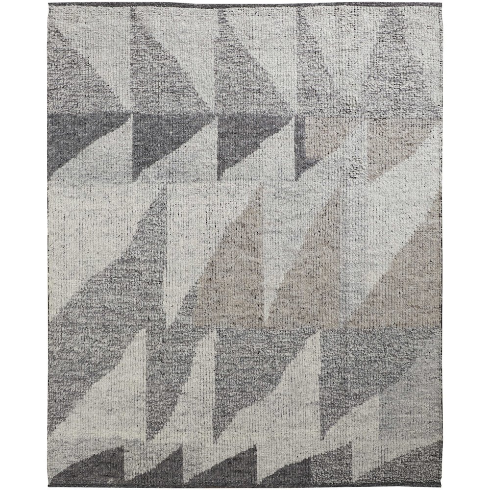 Alford Modern Geometric, Ivory/Gray/Taupe, 7'-9" x 9'-9" Area Rug. Picture 1