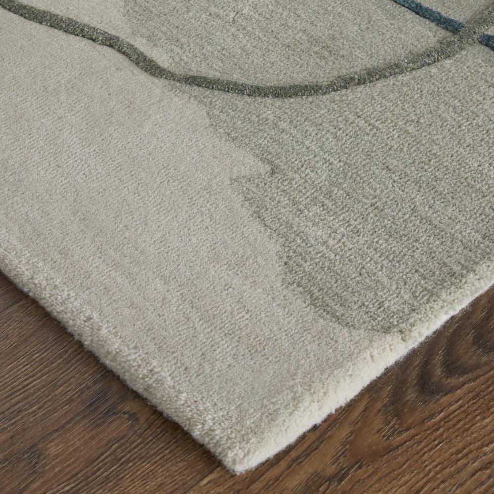 Anya Transitional Abstract, Blue/Gray/Ivory, 2' x 3' Accent Rug. Picture 3