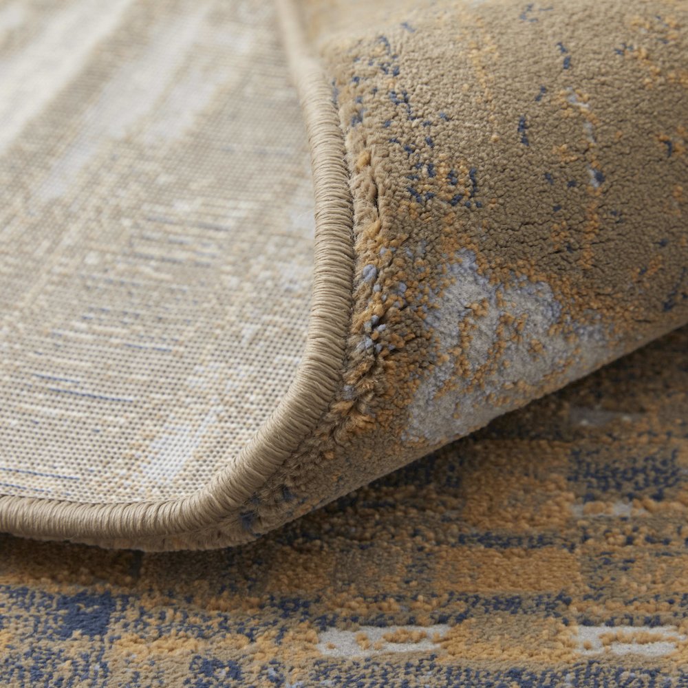 Clio Modern Abstract, Blue/Orange/Gray, 3'-10" x 6' Accent Rug. Picture 7