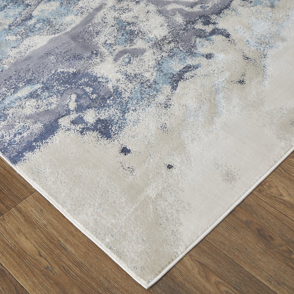 Astra Transitional Abstract, Blue/Gray/Ivory, 2'-10" x 7'-10" Runner. Picture 3