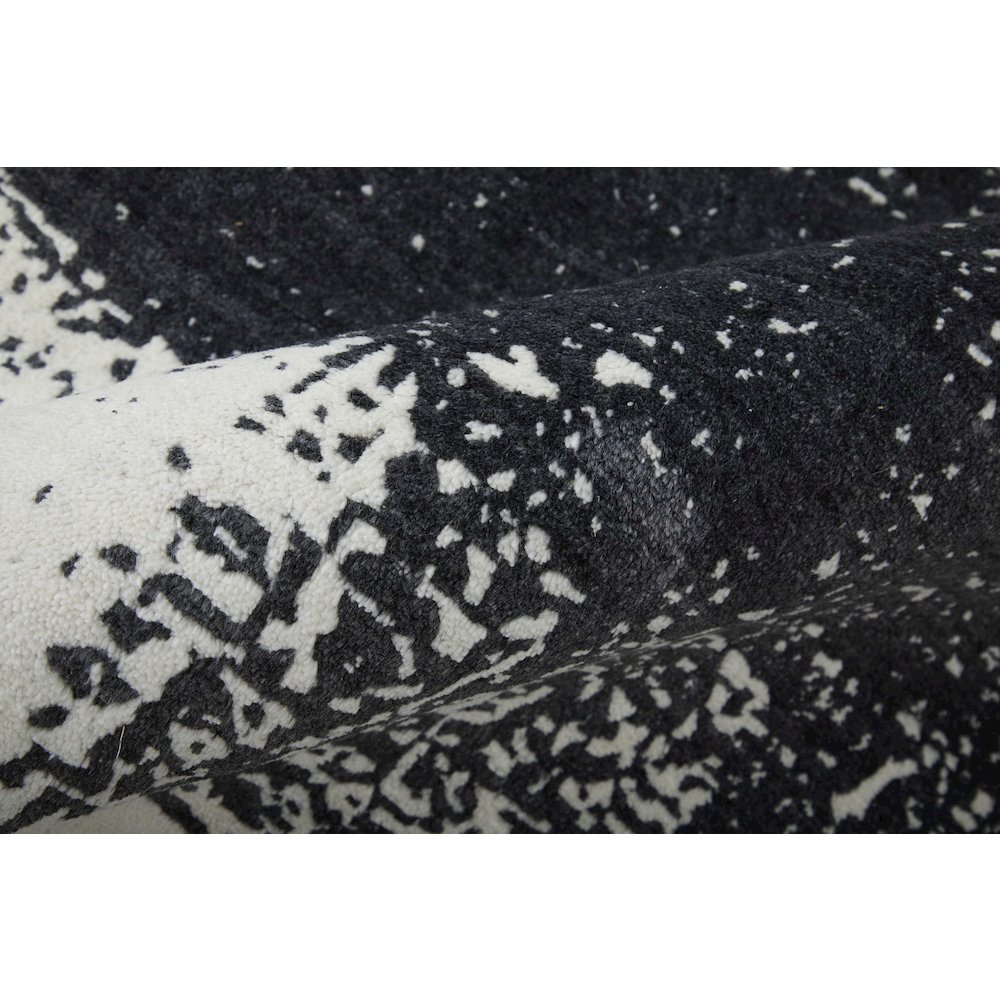 Coda Modern Abstract, Black/White, 10' x 14' Area Rug. Picture 5