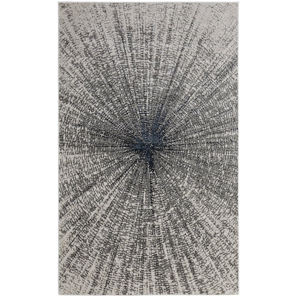 Micah Modern Abstract, Ivory/Gray/Blue, 6'-7" x 9'-6" Area Rug. Picture 1