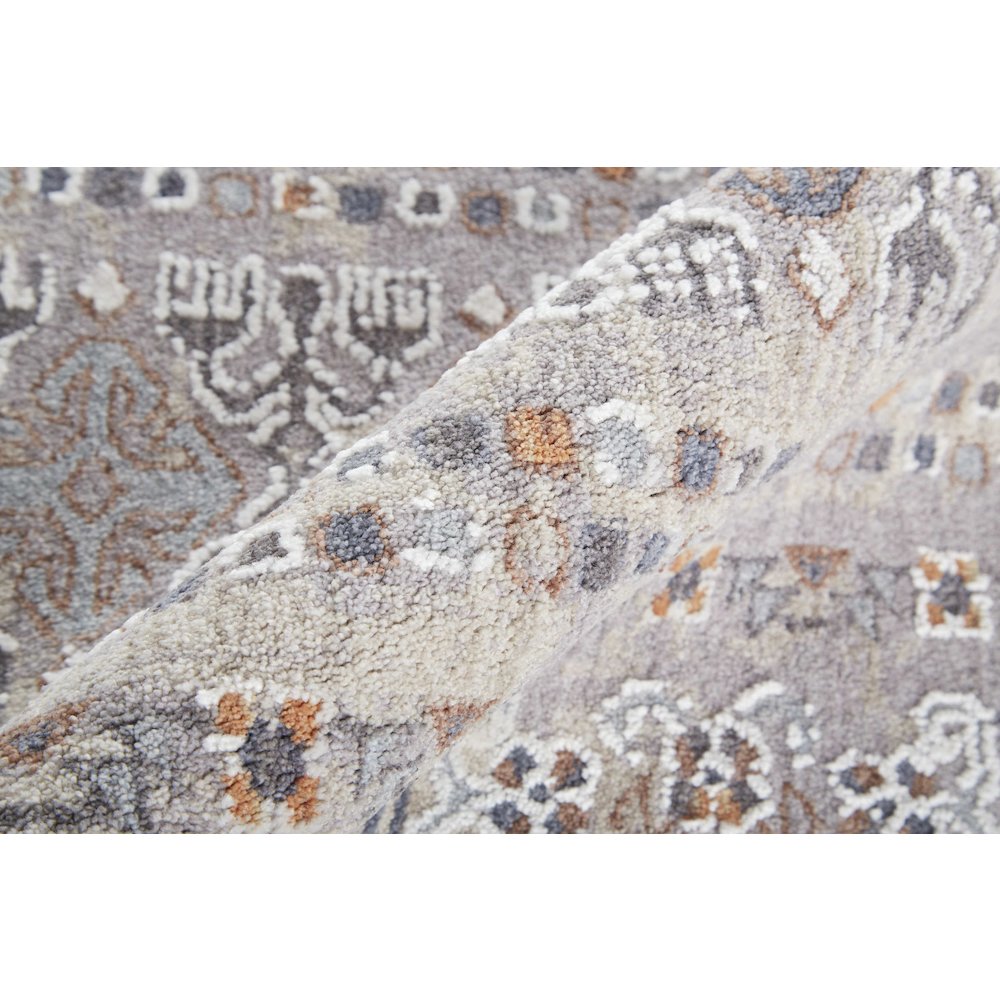 Francisco Transitional Oriental, Orange/Gray/White, 12' x 15' Area Rug. Picture 4