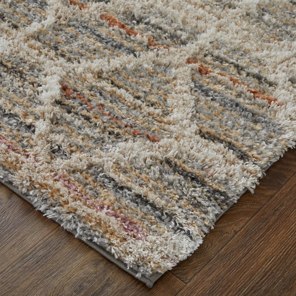 Mynka Transitional Diamond, Tan/Taupe/Ivory, 9' x 12' Area Rug. Picture 3