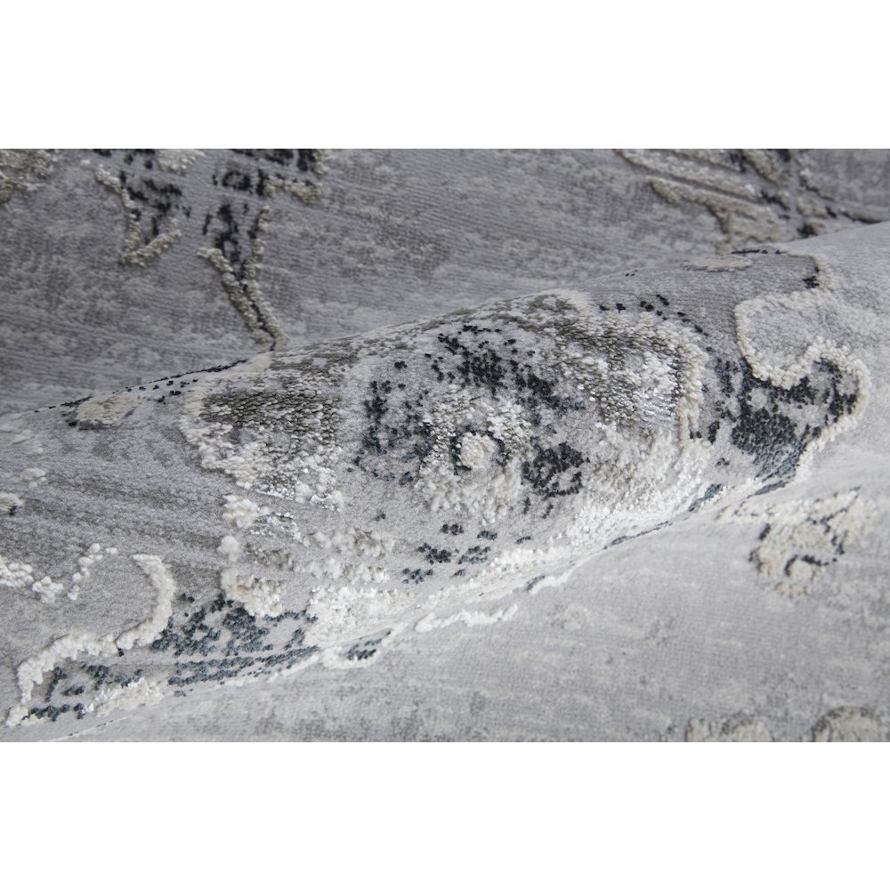 Macklaine Transitional Damask, Silver/Black, 10' x 13'-2" Area Rug. Picture 6