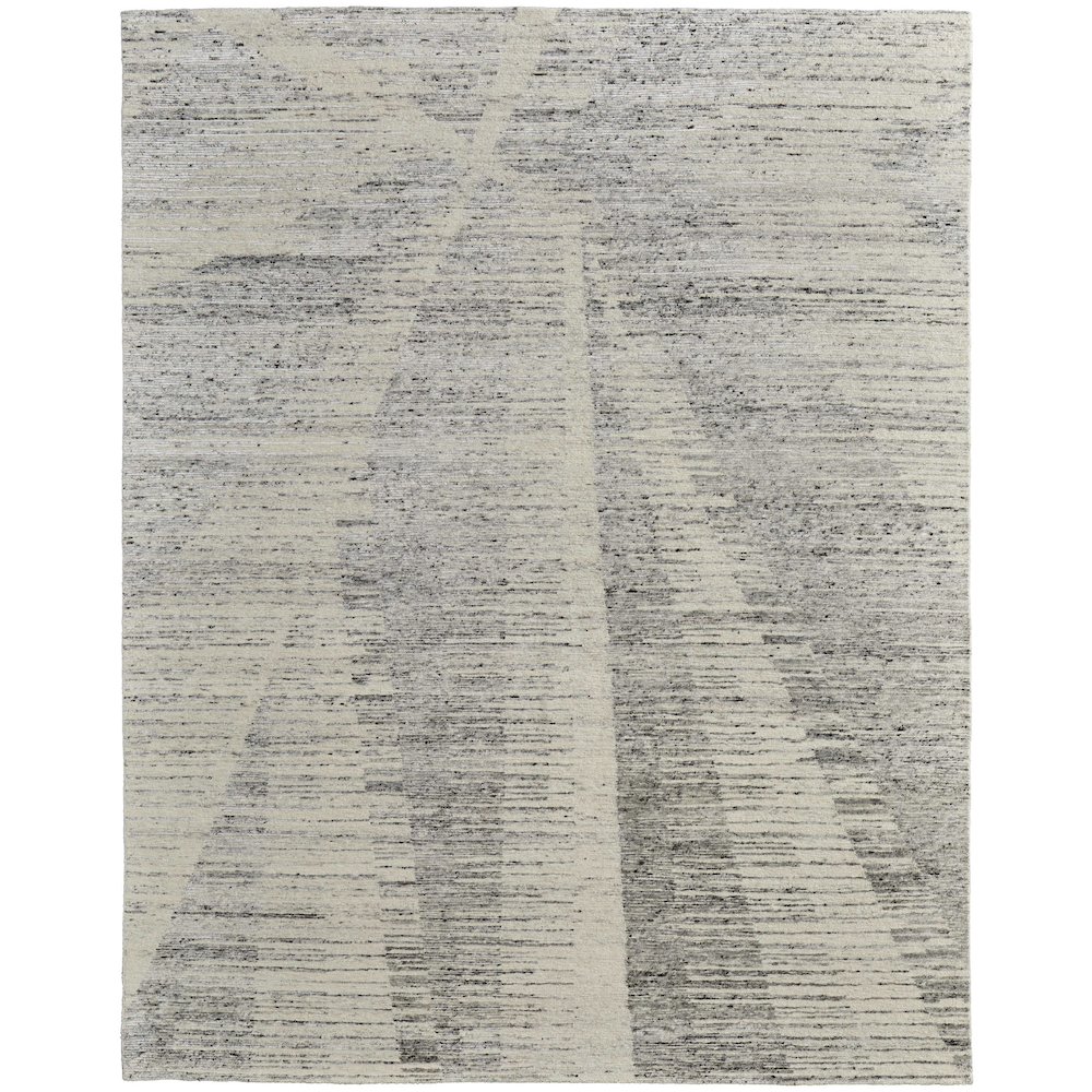 Brighton Modern Abstract, Ivory/Gray, 9'-6" x 13'-6" Area Rug. Picture 1