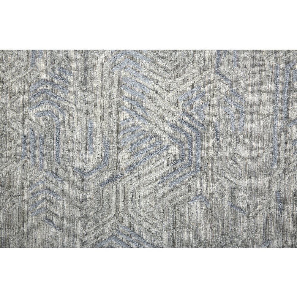 Elias Modern Abstract, Gray/Blue, 3'-6" x 5'-6" Accent Rug. Picture 6