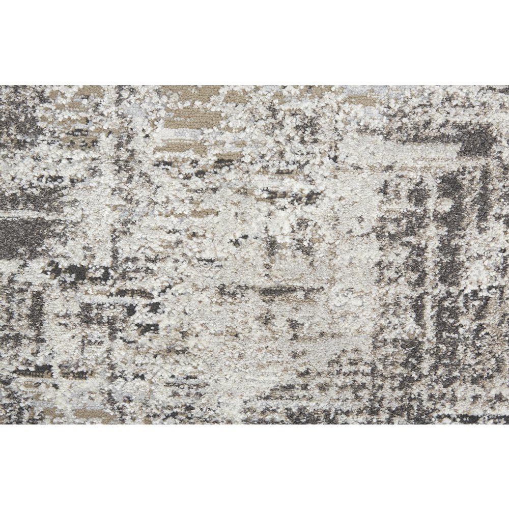 Vancouver Modern Abstract, Ivory/Gray/Brown, 6'-7" x 9'-6" Area Rug. Picture 6