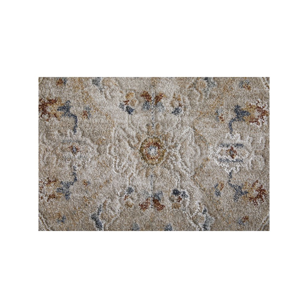 Pasha Transitional Distressed, Taupe/Ivory/Blue, 7'-10" x 10'-3" Area Rug. Picture 6