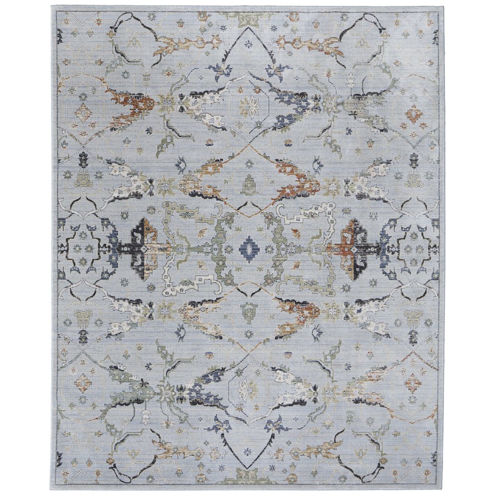 Traditional Floral & Botanical, Blue/Green/Ivory, 7'-10" x 10'-3" Area Rug. Picture 1
