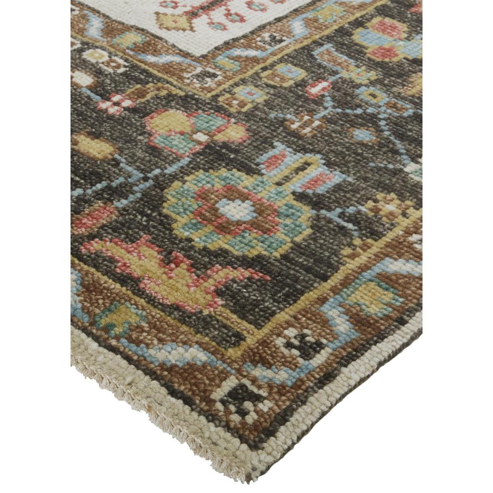 Piraj Nordic Hand Knot Wool Rug, Chestnut Brown/Yellow, 2ft - 6in x 8ft, Runner, 7216755FBRNMLTP00. Picture 3