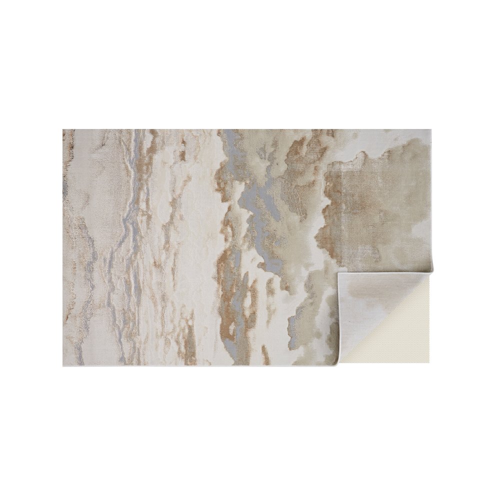 Aura Modern Abstract, Ivory/Tan/Gray, 12' x 15' Area Rug. Picture 4
