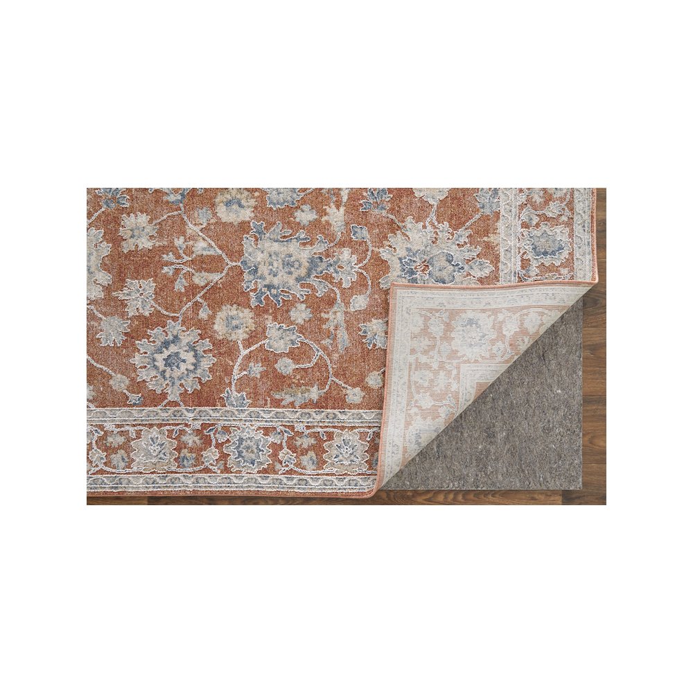 Pasha Transitional Floral & Botanical, Red/Ivory/Blue, 2' x 3' Accent Rug. Picture 4