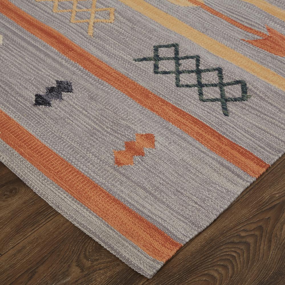 Dharma Southwestern Serape Style Rug, Gray/Rust Orange, 8ft x 10ft Area Rug, I94I0760GRY000F00. Picture 3