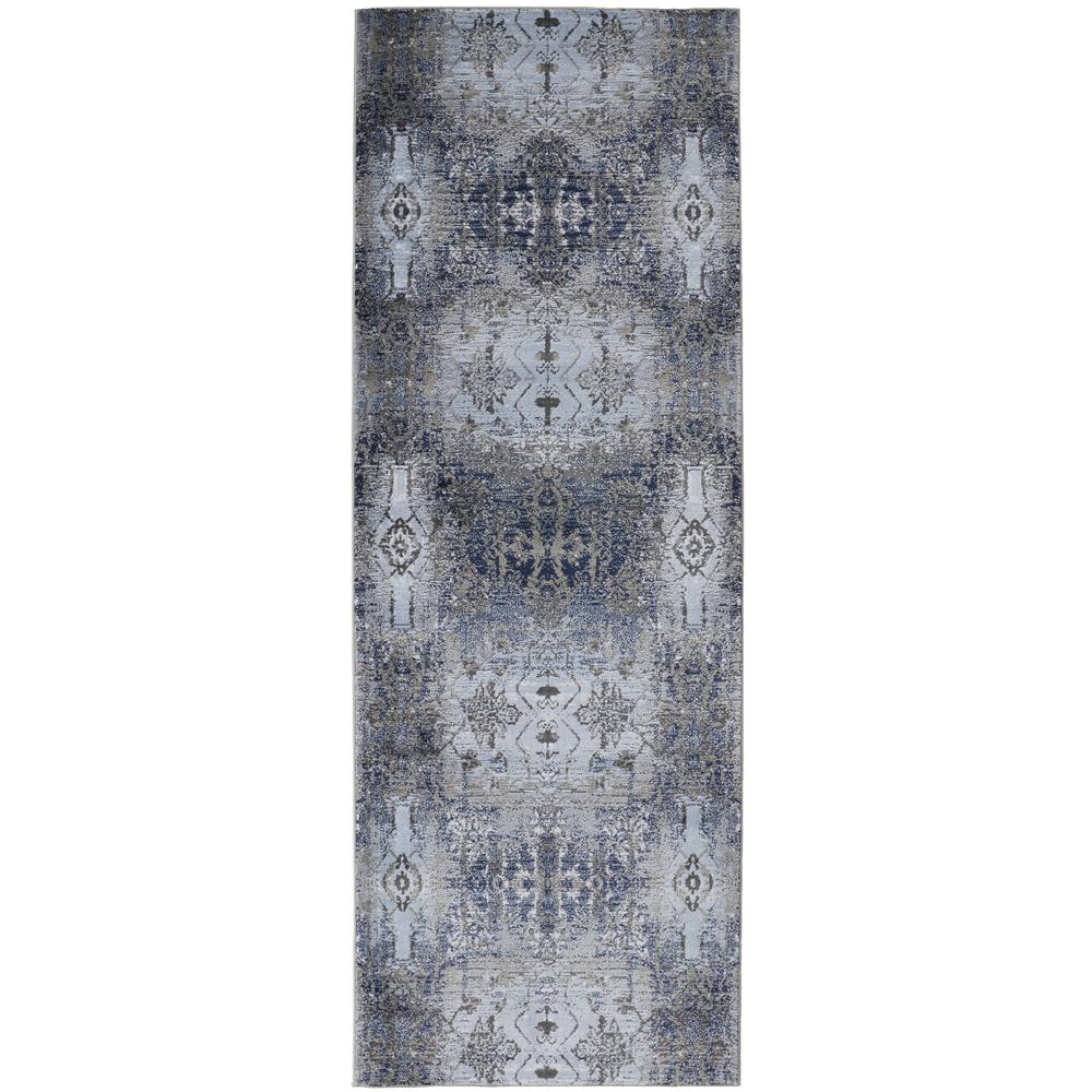 Gaspar Modern Abstract Deco Style, Ice Blue/Navy Blue, 2ft - 10in x 8ft, Runner, 7873834FLBLSLGI1C. Picture 2
