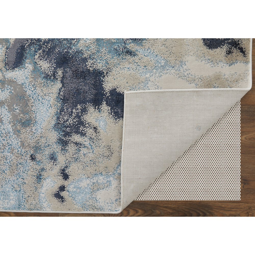 Astra Transitional Abstract, Blue/Gray/Ivory, 6'-7" x 9'-6" Area Rug. Picture 4