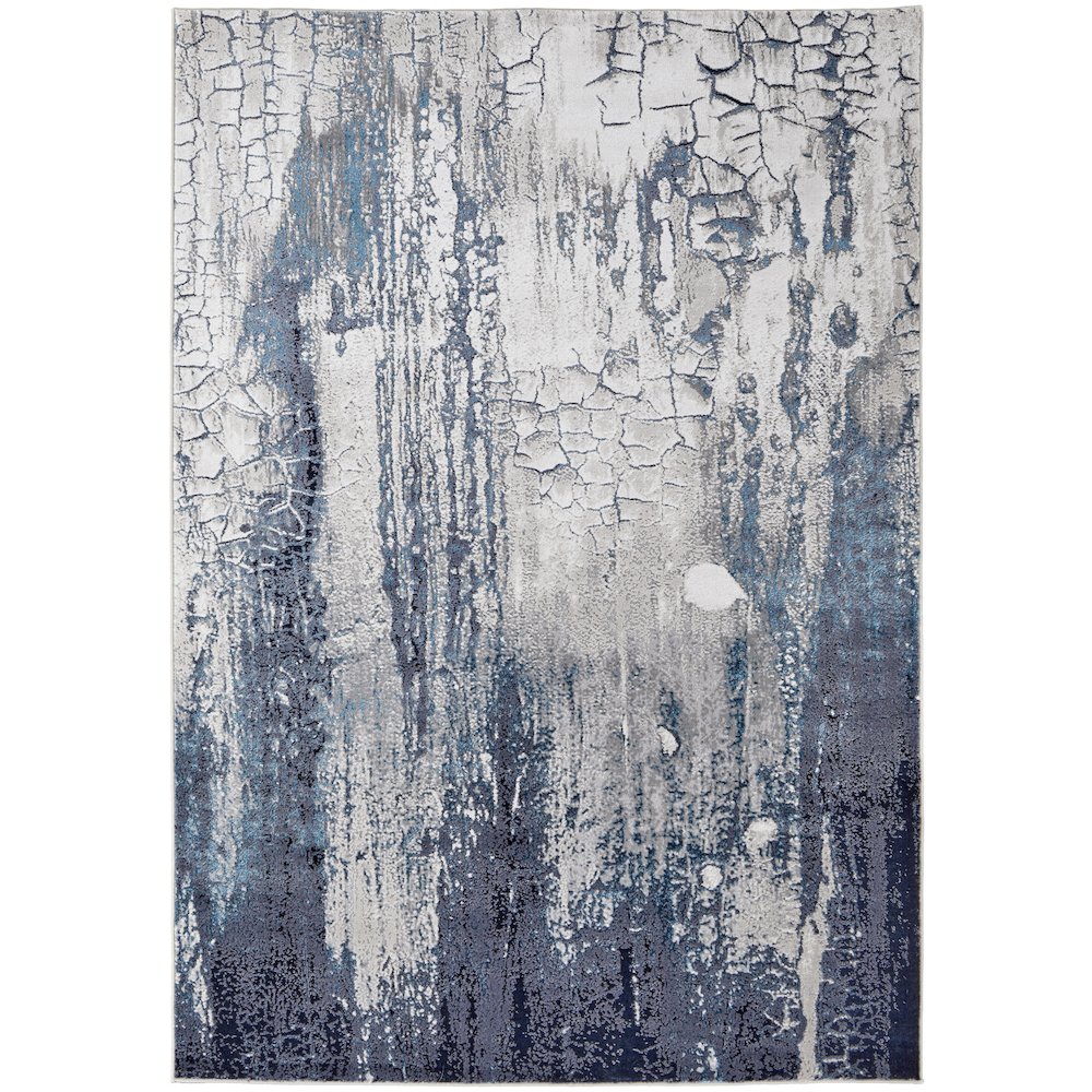 Indio Modern Abstract, Ivory/Blue/Black, 12' x 15' Area Rug. Picture 1