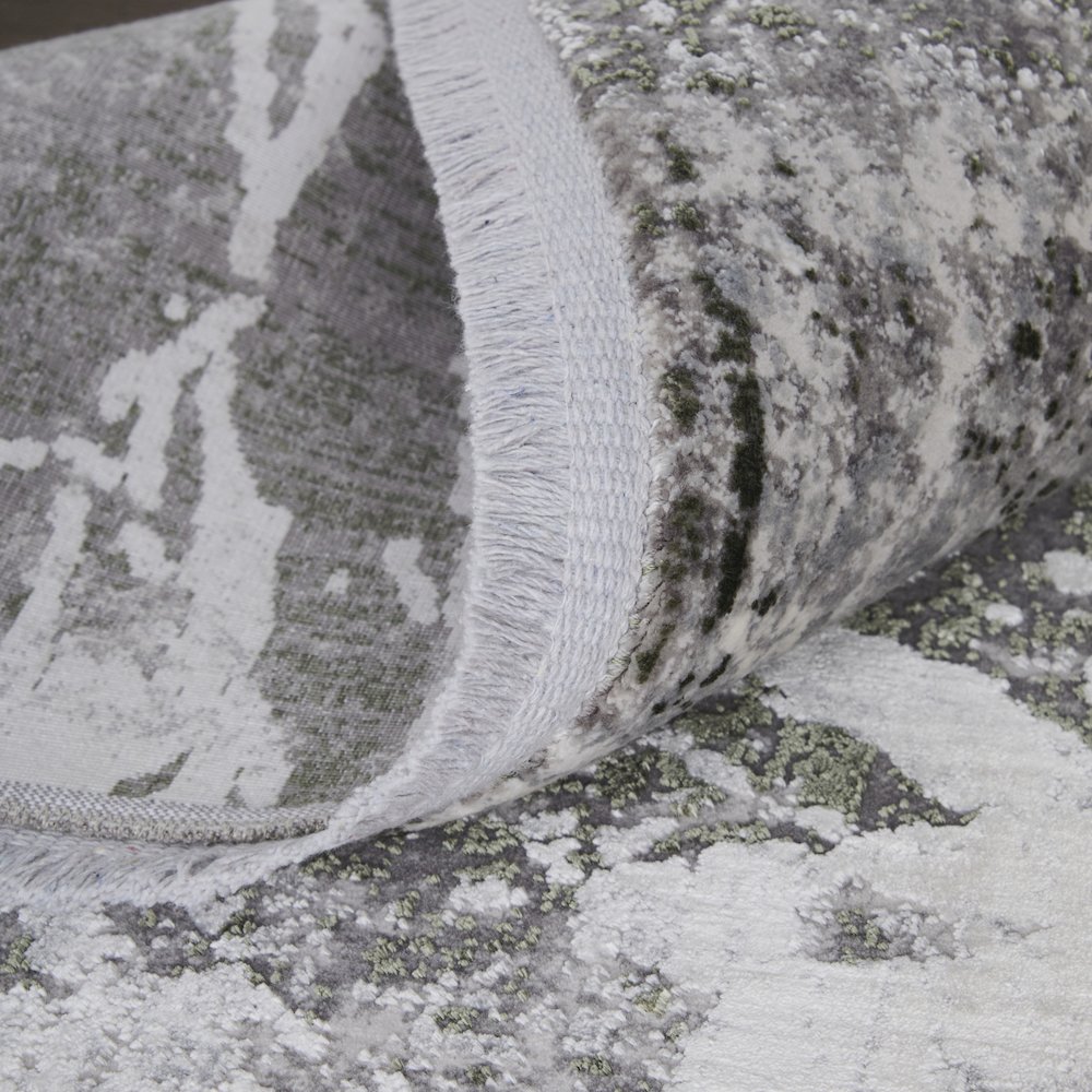 Cadiz Modern Abstract, Gray/Green/Taupe, 7'-9" x 11' Area Rug. Picture 8