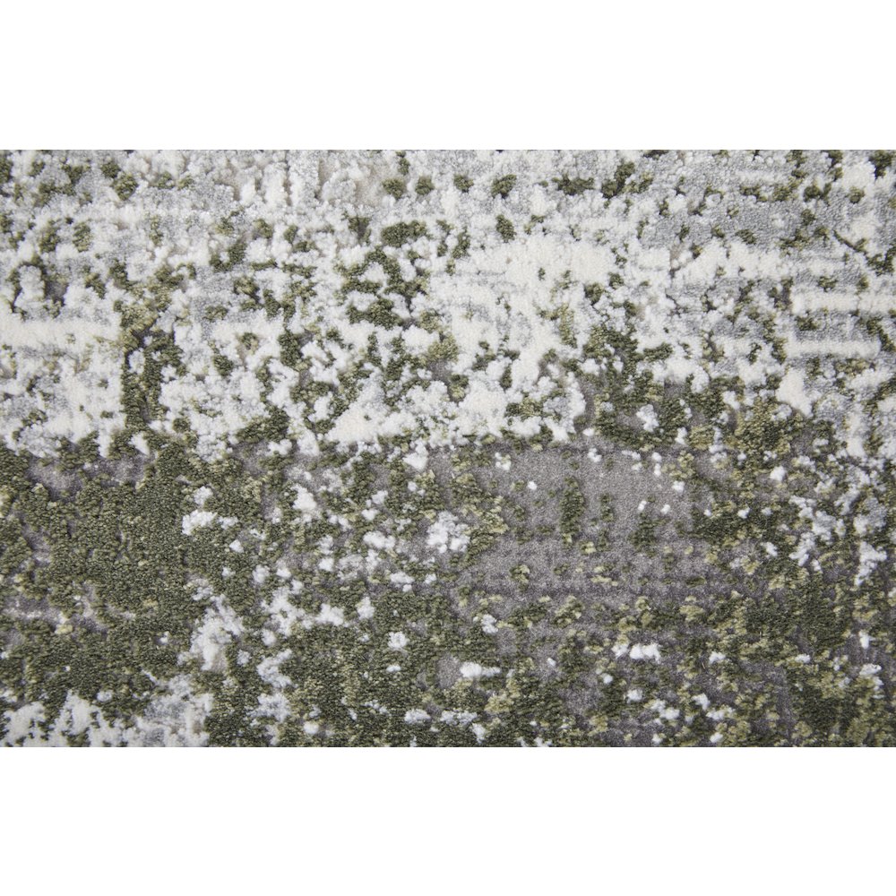 Cadiz Modern Ikat, Gray/Green/Silver, 11'-6" x 14'-6" Area Rug. Picture 6