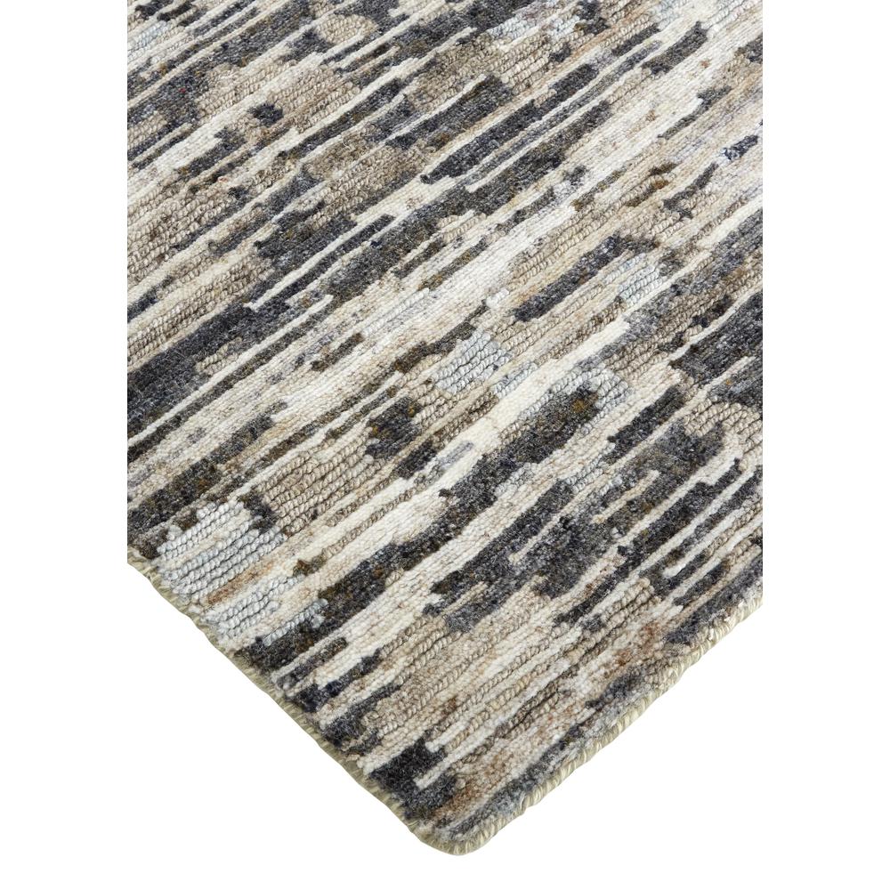 Conroe Luxe Abstract Hand Knot Accent Rug, Gunmetal/Silver Blue2ft x 3ft, CRO6821FGRY000P00. Picture 3