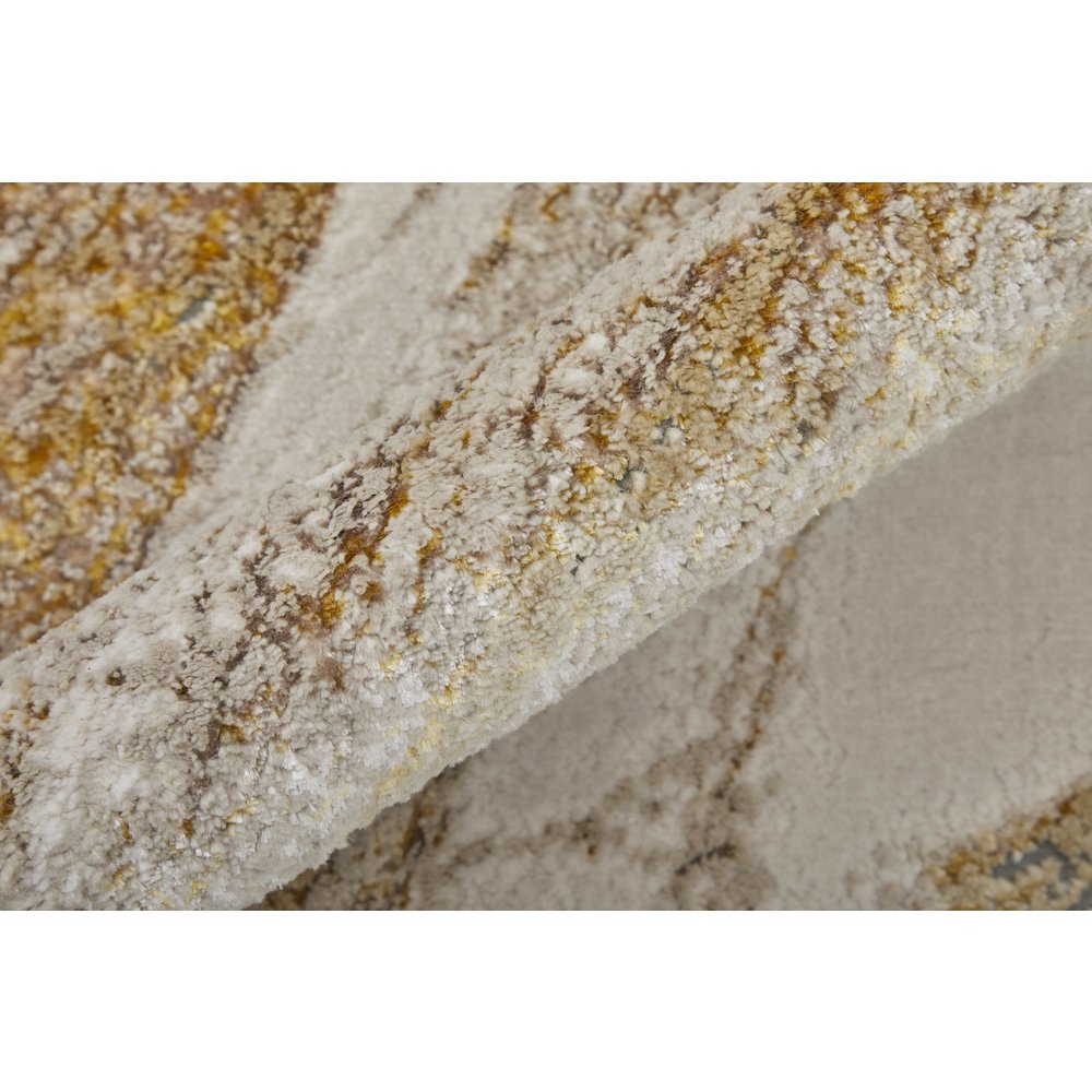 Aura Modern Abstract, Ivory/Taupe/Gold, 5' x 8' Area Rug. Picture 5