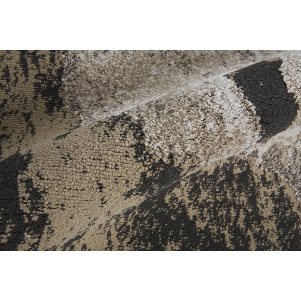 Vancouver Modern Abstract, Ivory/Brown/Taupe, 1'-8" x 2'-10" Accent Rug. Picture 5