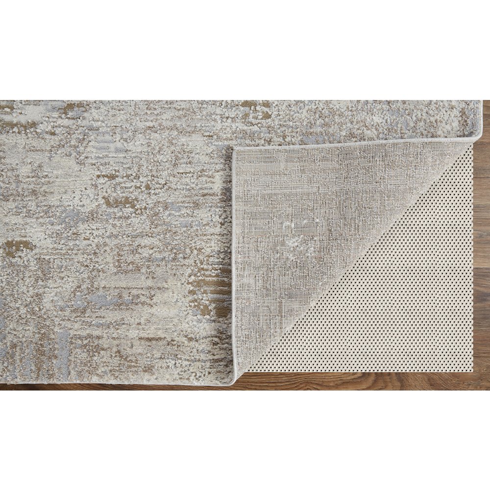 Vancouver Modern Abstract, Ivory/Gray/Tan, 6'-7" x 9'-6" Area Rug. Picture 4