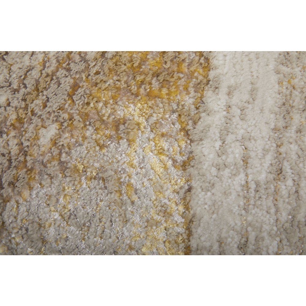 Aura Modern Abstract, Ivory/Taupe/Gold, 5' x 8' Area Rug. Picture 6
