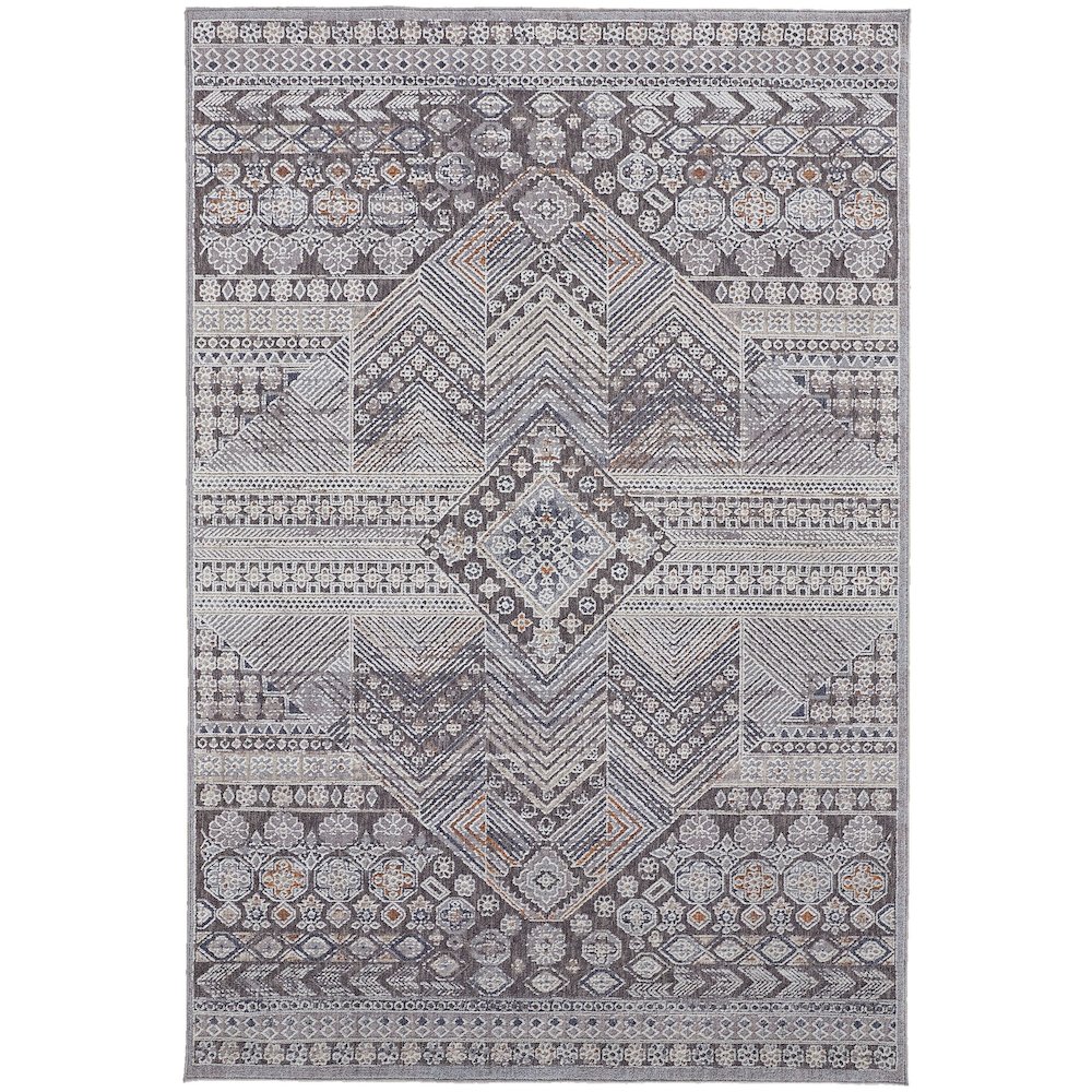 Francisco Transitional Medallion, Ivory/Gray, 12' x 15' Area Rug. Picture 1