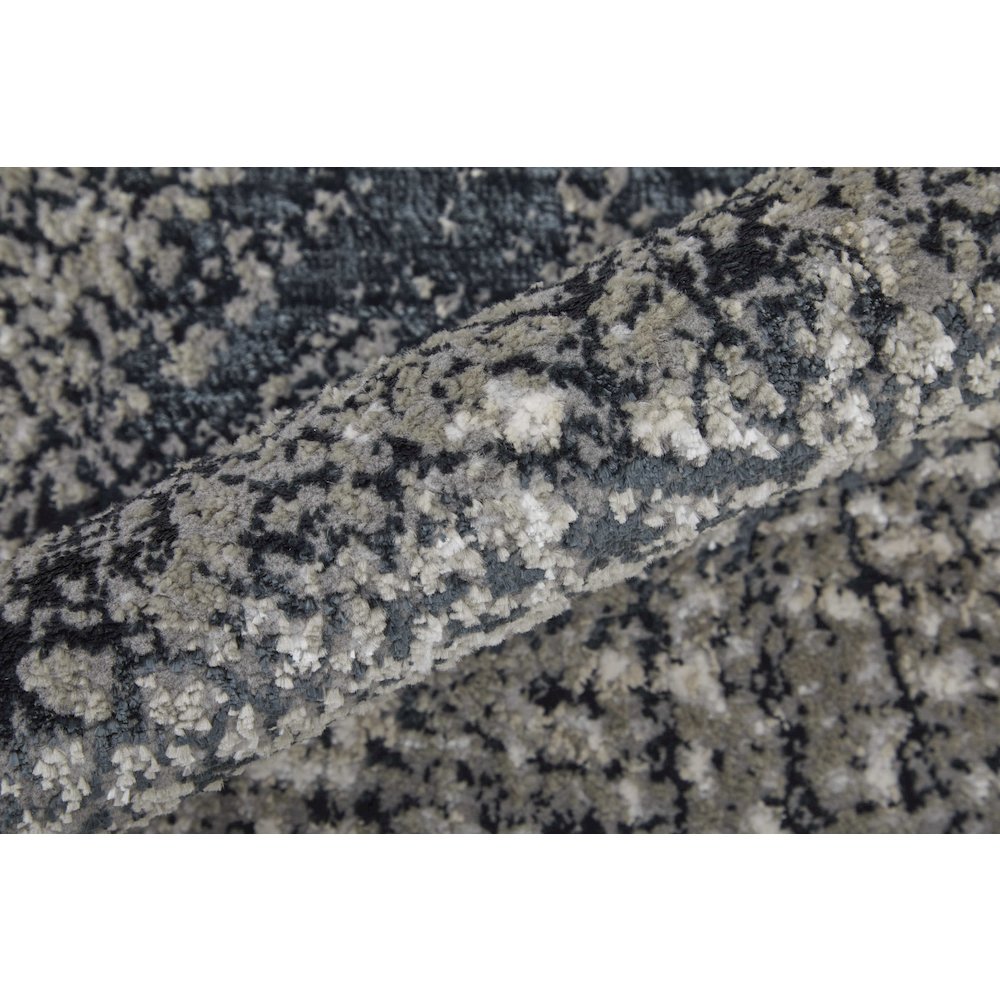 Micah Modern Abstract, Ivory/Gray/Blue, 6'-7" x 9'-6" Area Rug. Picture 5