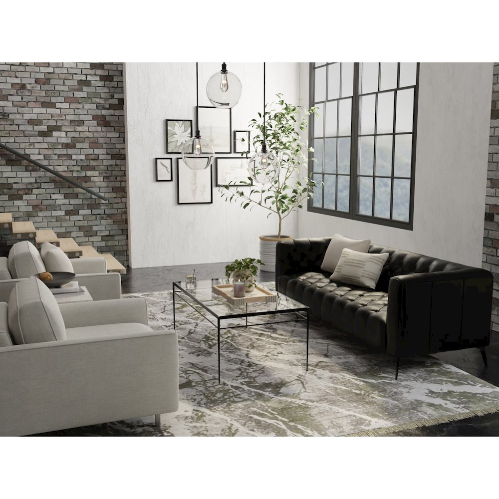 Cadiz Modern Abstract, Gray/Green/Taupe, 7'-9" x 11' Area Rug. Picture 3