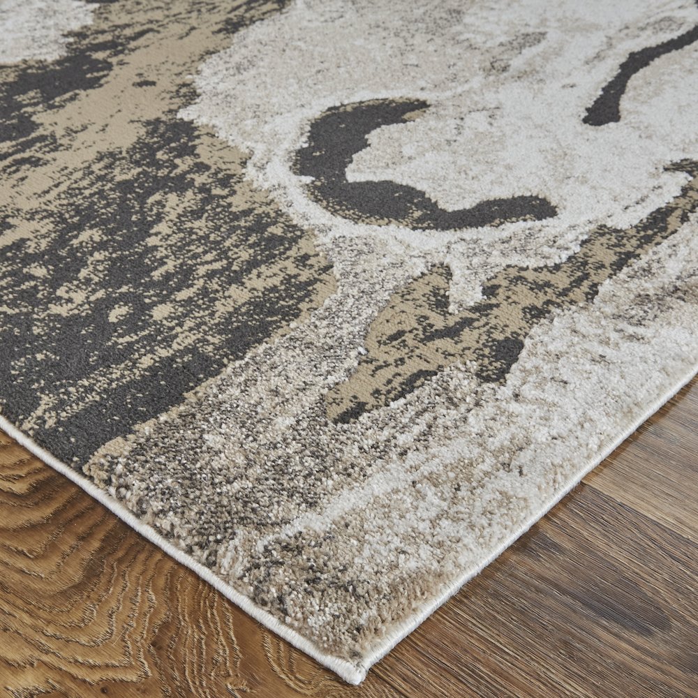 Vancouver Modern Abstract, Ivory/Brown/Taupe, 1'-8" x 2'-10" Accent Rug. Picture 3