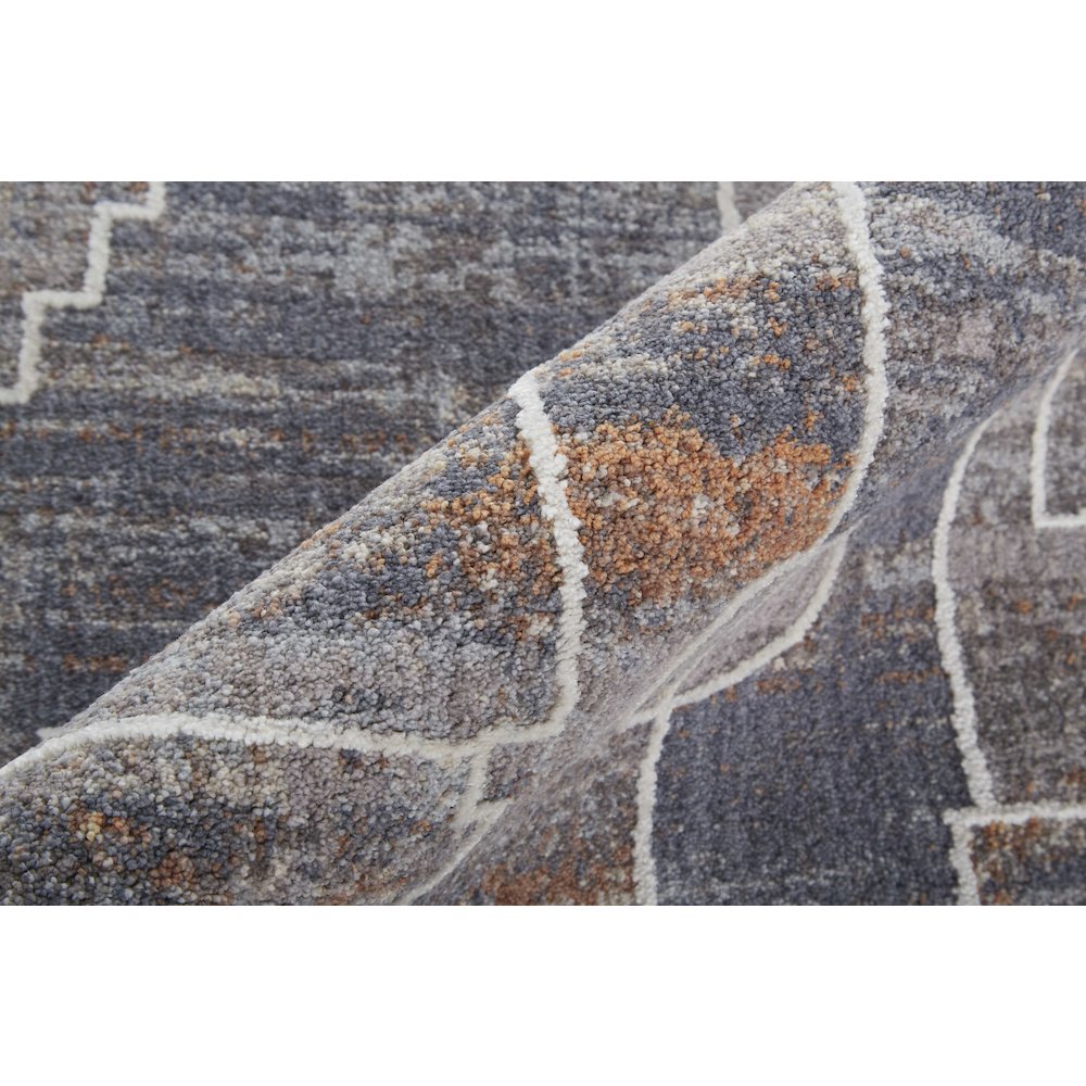 Francisco Transitional Abstract, Blue/Gray/Orange, 12' x 15' Area Rug. Picture 4